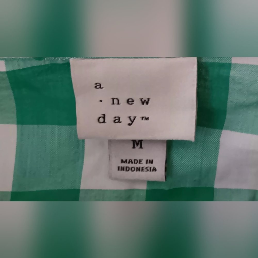 Cottagecore, Garden Girl Emerald Checkered Blouse - Picture 2 of 2